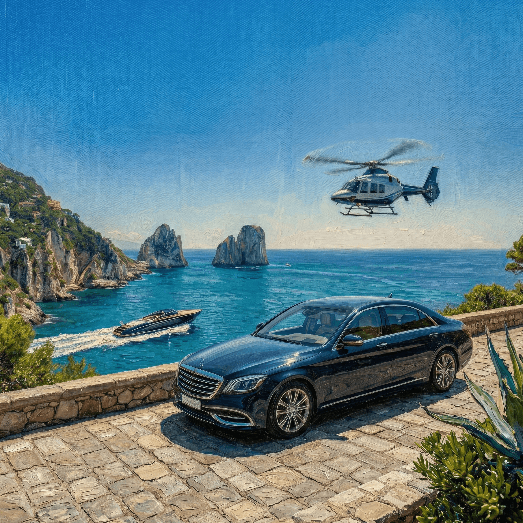 Il paesaggio di Capri lungo il tragitto verso l'isola